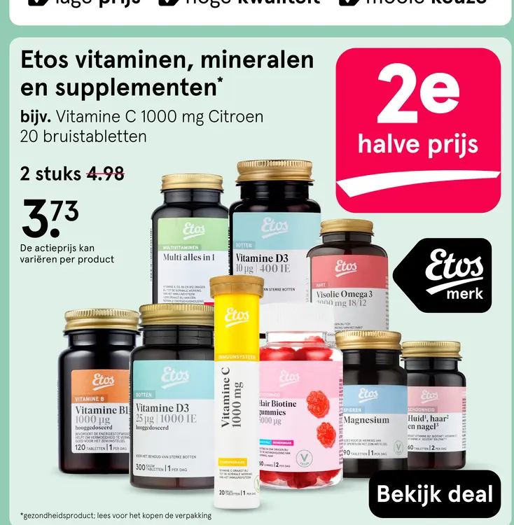 Aanbieding: Etos vitaminen, mineralen en supplementen