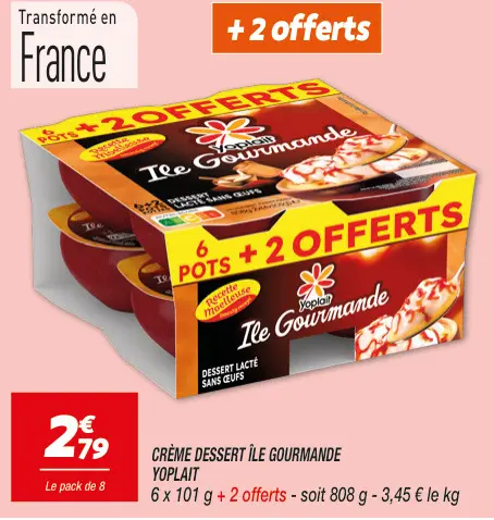 Offre: Crème dessert île gourmande