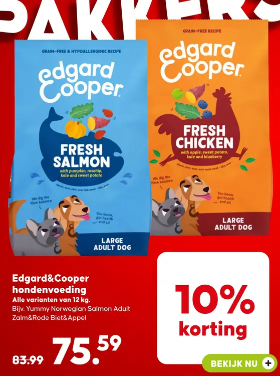 Aanbieding: Edgard&Cooper hondenvoeding