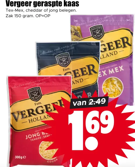 Aanbieding: Vergeer geraspte kaas