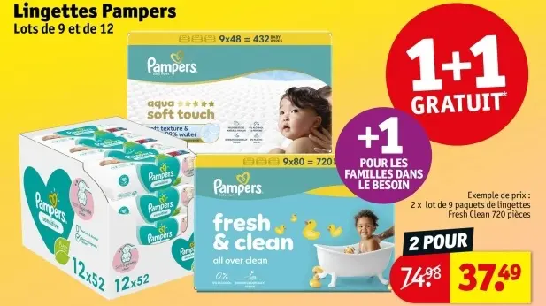 Offre: Lingettes Pampers