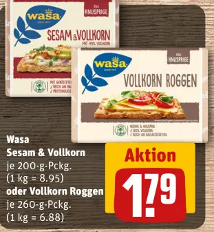 Aanbieding: Wasa Sesam & Vollkorn oder Vollkorn Roggen
