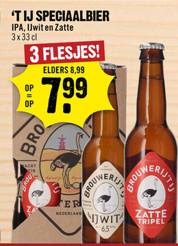 Aanbieding: t IJ speciaalbier IPA, Ijwit en Zatte 3 x 33 cl