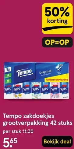 Aanbieding: Zakdoekjes grootverpakking
