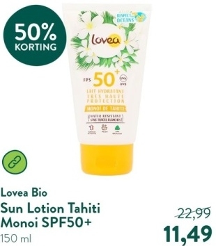 Aanbieding: Lovea Sun Lotion Tahiti Monoi SPF50+ - 150ml