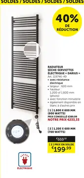 Offre: Radiateur sèche-serviettes électrique << dari