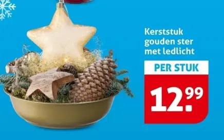 Aanbieding: Kerststuk gouden ster