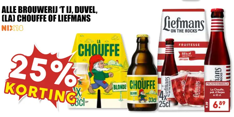 Aanbieding: Alle Brouwerij 't IJ, Duvel, (La) Chouffe of Liefmans