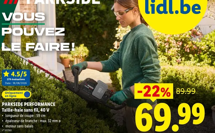 Offre: Taille-haie sans fil, 40 V