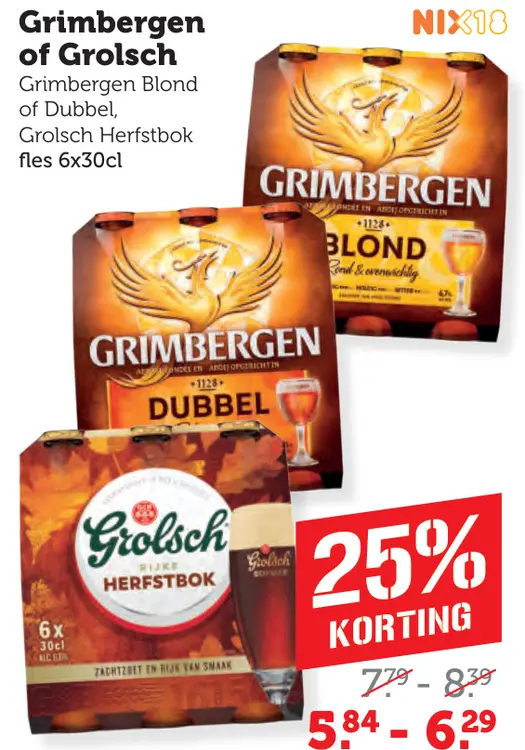 Aanbieding: Grimbergen of Grolsch