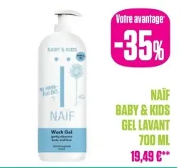 Offre: Naïf Baby&Kids Gel lavant 700ml