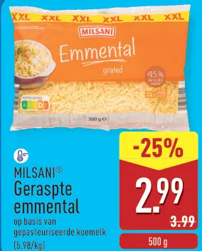 Promotie: Geraspte emmental