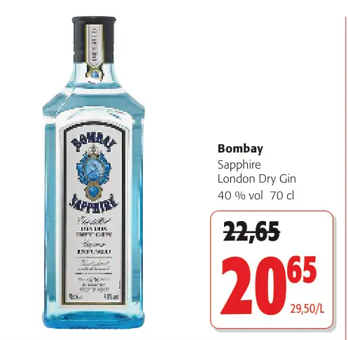 Offre: Bombay Sapphire London Dry Gin