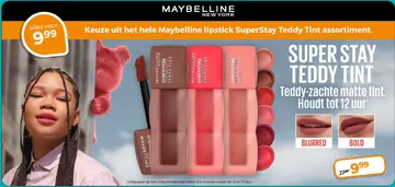 Aanbieding: Maybelline lipstick SuperStay Teddy Tint assortiment
