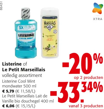Aanbieding: Listerine of Le Petit Marseillais volledig assoriment
