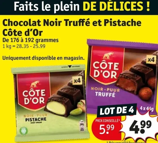 Offre: Chocolat Noir Truffé et Pistache