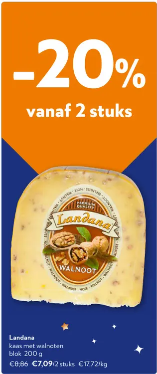 Promotie: kaas met walnoten