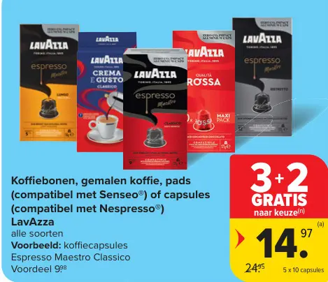 Offre: Café en grains, moulu, dosettes ou capsules