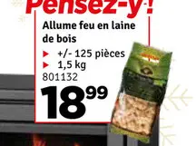 Offre: Alle feu en laine de bois