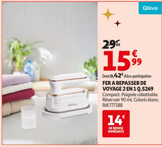 Offre: Fer a repasser de voyage 2 en 1 q.5269