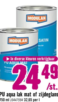 Aanbieding: PU aqua lak mat of zijdeglans