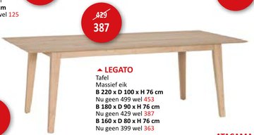 Aanbieding: LEGATO Tafel