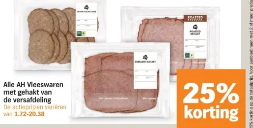 Aanbieding: AH Vleeswaren met gehakt van de versafdeling