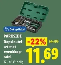 Aanbieding: Dopsleutelset met zwenkkopratel