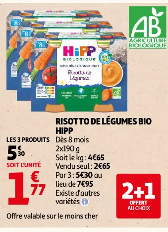 Offre: Risotto de légumes bio