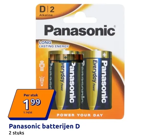 Aanbieding: Panasonic batterijen D