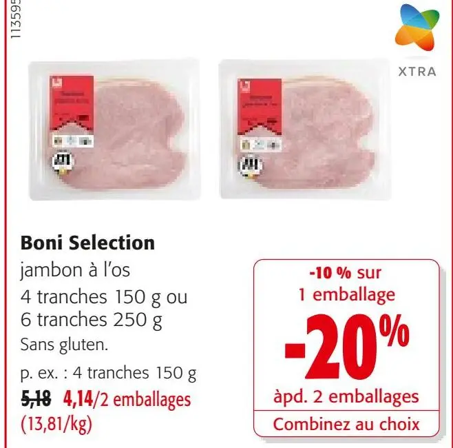 Offre: Boni Selection jambon à l'os