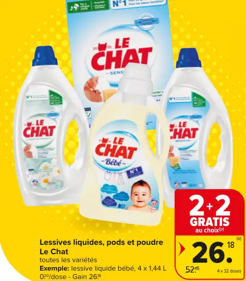 Offre: Lessives liquides, pods et poudre