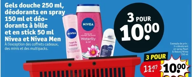 Offre: Gels douche, déodorants en spray et déodorant