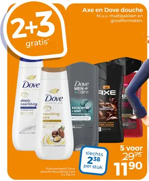 Aanbieding: Axe en Dove douche
