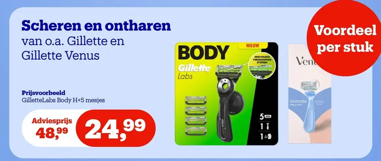 Aanbieding: Scheren en ontharen van o.a. Gillette en Gillette venus