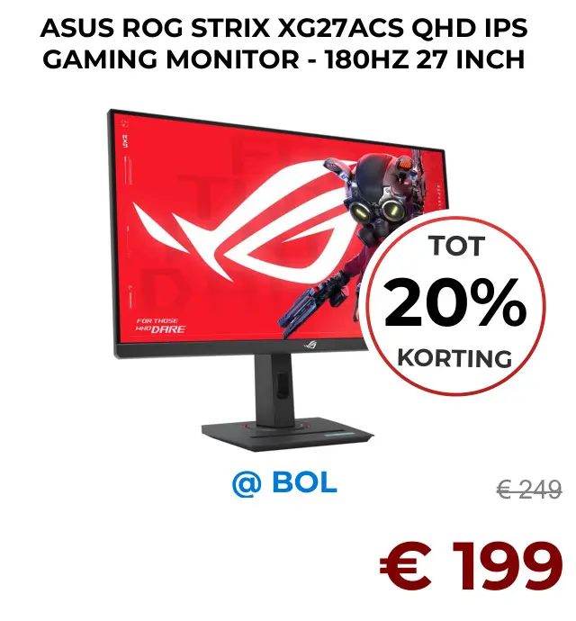 Aanbieding: Rog strix xg27acs qhd ips gaming monitor