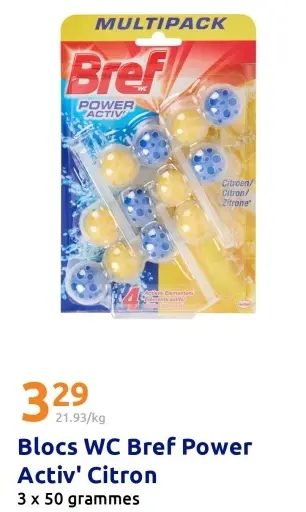 Offre: Blocs WC Bref Power Activ' Citron