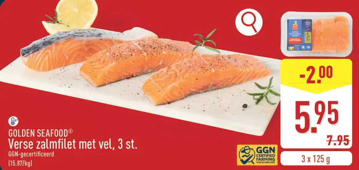 Promotie: Verse zalmfilet met vel