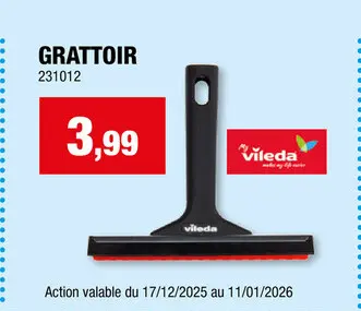 Offre: Vileda grattoir-raclette pare brise noir/rouge