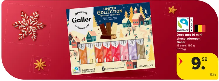 Promotie: Doos met 16 mini-chocoladerepen