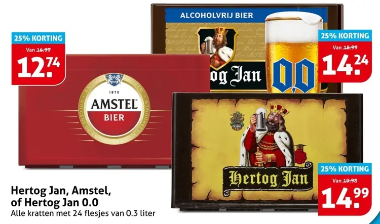 Aanbieding: Hertog Jan, Amstel, of Hertog Jan 0.0