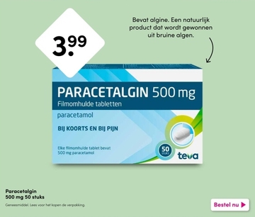 Aanbieding: Teva Paracetalgin 500mg 50 tabletten