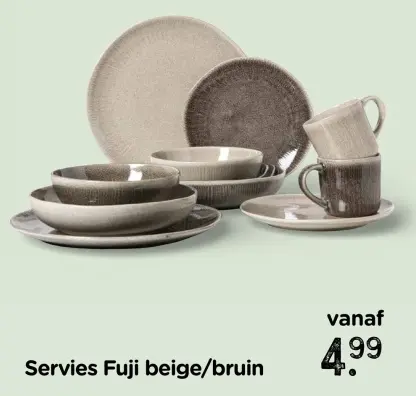 Aanbieding: Servies Fuji beige/bruin