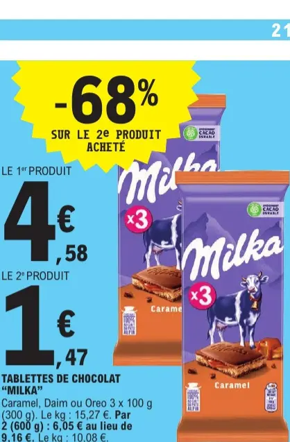 Offre: Tablettes de chocolat