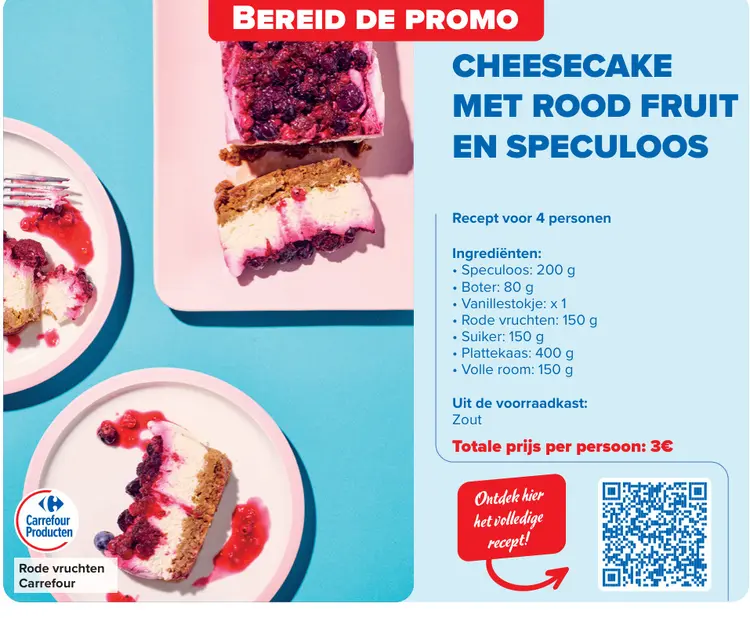 Promotie: Cheesecake met rood fruit en speculoos