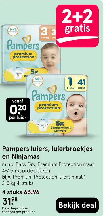 Aanbieding: Pampers luiers, luierbroekjes en Ninjamas