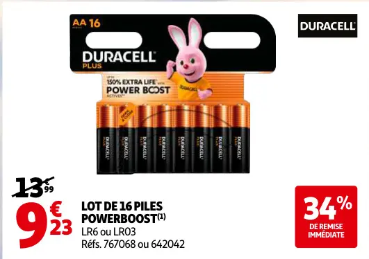 Promotie: Lot De 16 Piles Powerboost