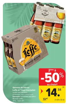 Offre: Gamme de bières Leffe et Tripel Karmeliet
