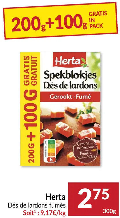 Offre: Dés de lardons fumés