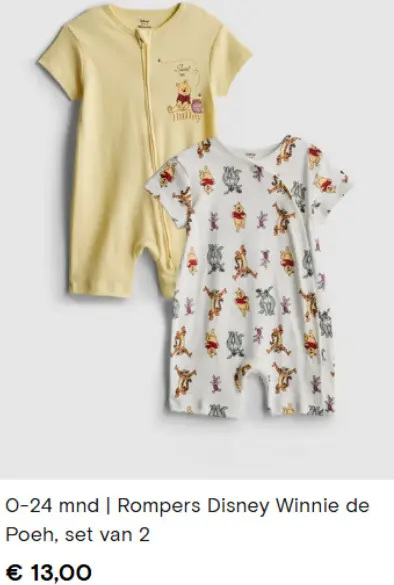Aanbieding: Rompers Disney Winnie de Poeh
